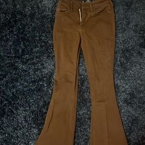 brown flared jeans